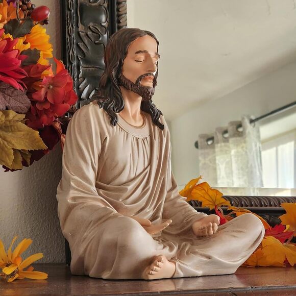 Jesus Statue 12 Inch Natural Meditation Figurine Christian Spiritual Decor Gift - Picture 2 of 8